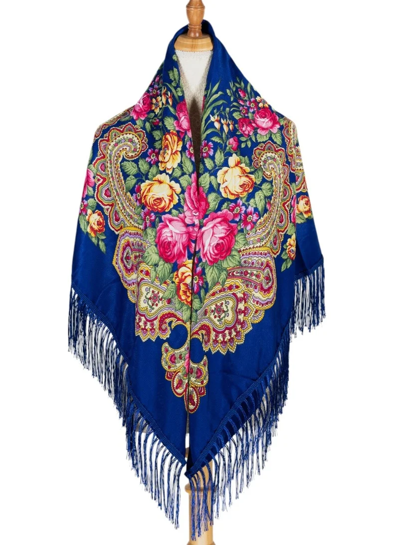 Emiliya Women's Eastern European Cotton Tassel Shawl