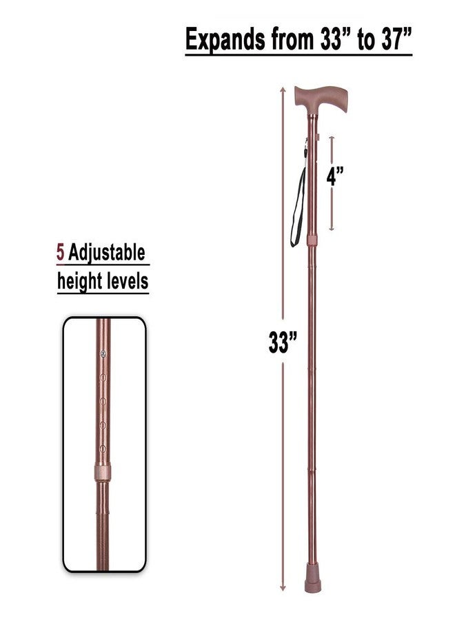 NEOSAFE® Premium Height Adjustable Aluminum Alloy L-Shape Walking Stick for Old Men and Women - 1 Pcs (Brown) - Image 2