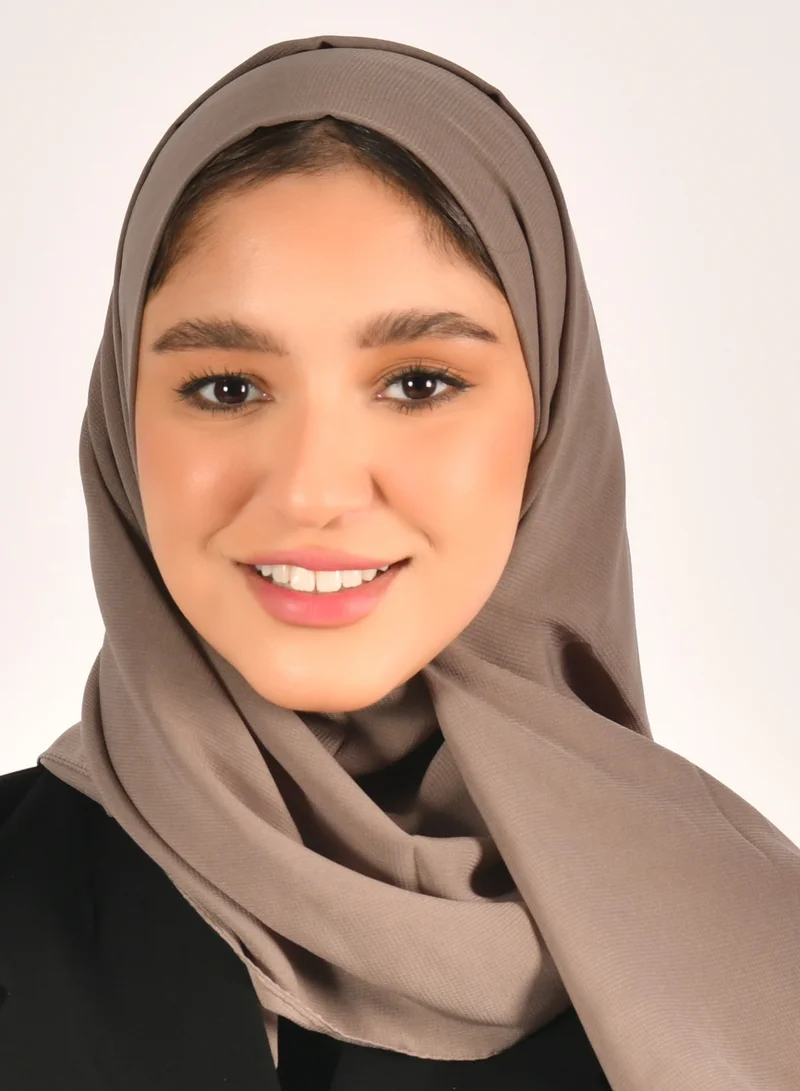 عبايات حوراء طرحه حرير بلون بني فاتح
