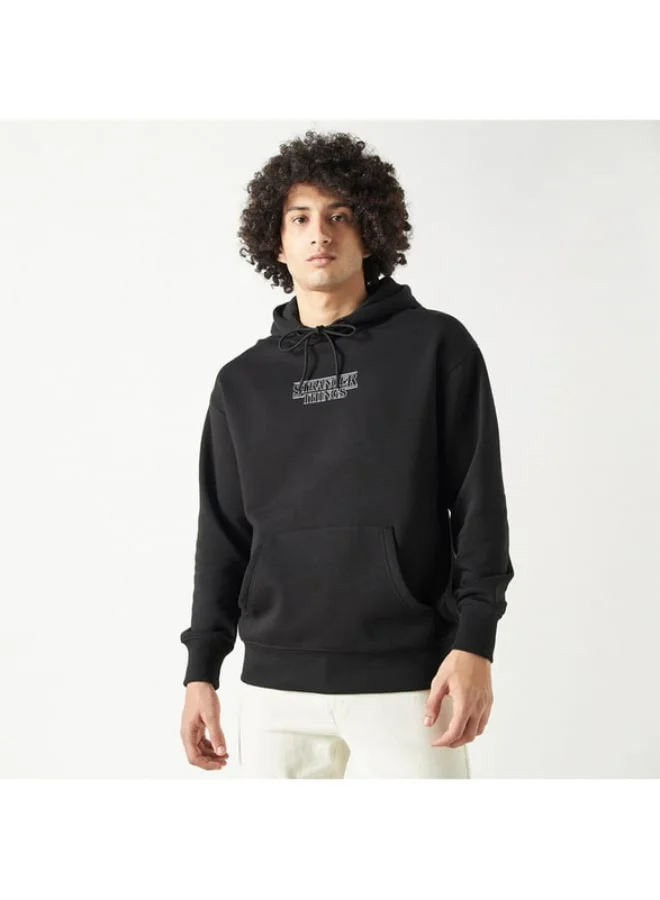 SP Characters Attack on Titan Print Hoodie with Long Sleeves and Kangaroo Pocket