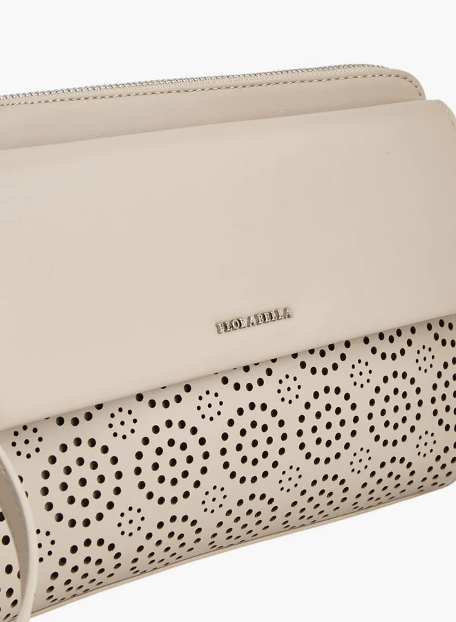 Flora Bella By Shoexpress Textured Crossbody Bag with Detachable Strap