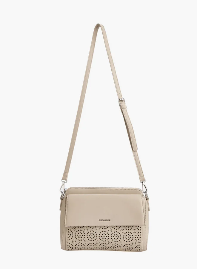 Flora Bella By Shoexpress Textured Crossbody Bag with Detachable Strap