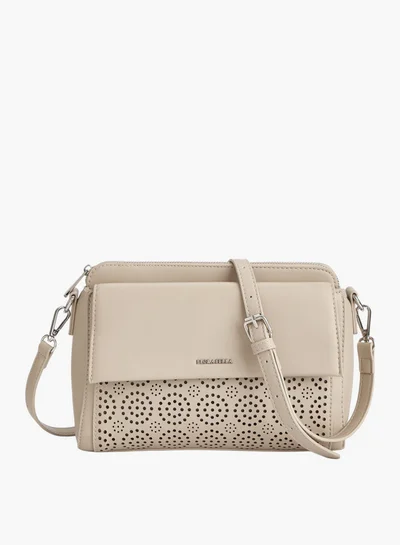 Flora Bella By Shoexpress Textured Crossbody Bag with Detachable Strap