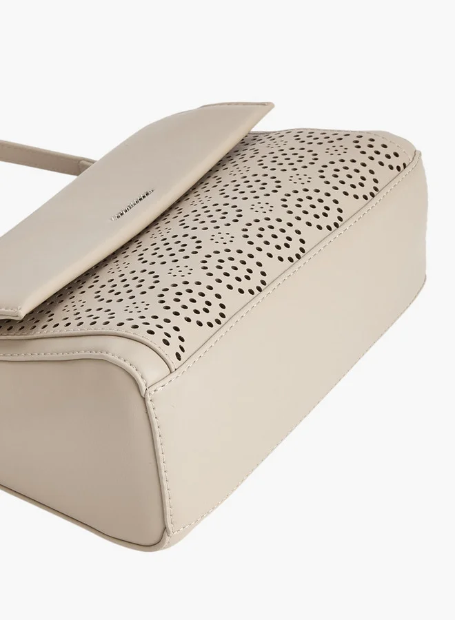 Flora Bella By Shoexpress Textured Crossbody Bag with Detachable Strap