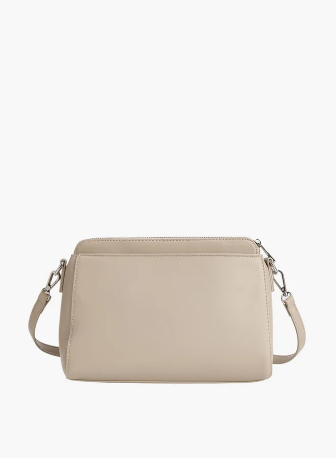 Flora Bella By Shoexpress Textured Crossbody Bag with Detachable Strap