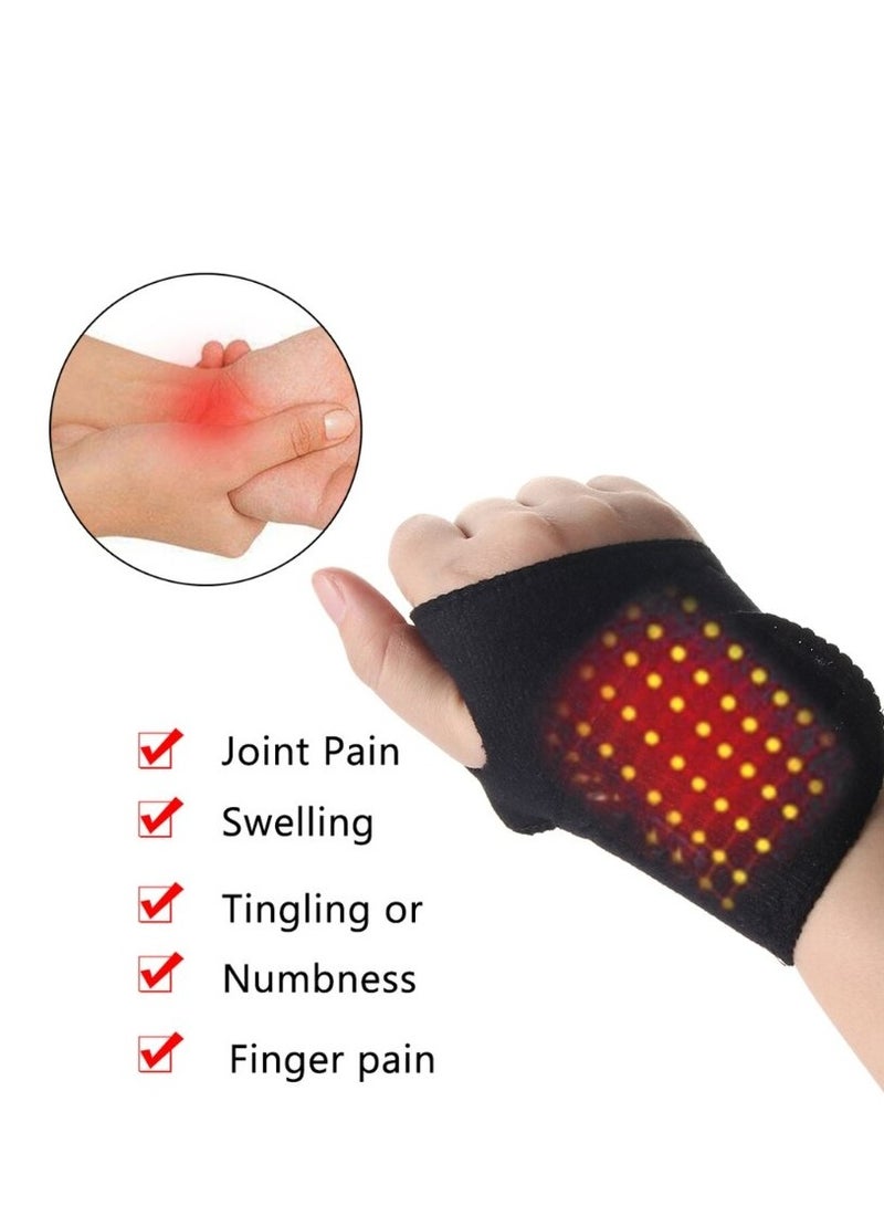 Generic 2 Pcs Self Heating Wrist Band Magnetic Therapy Support Brace Wrap Heated Hand Warmer Compression Pain Relief Wristband Sanitizer Belt  - Image 5