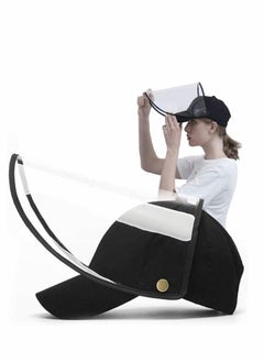 Protective Face Shield Hat, Anti-Saliva Anti-Spitting Unisex Baseball Cap Protect Visor Cover, 2 in 1 Removable Bucket Hat Transparent Dustproof Outdoor for Women and Men