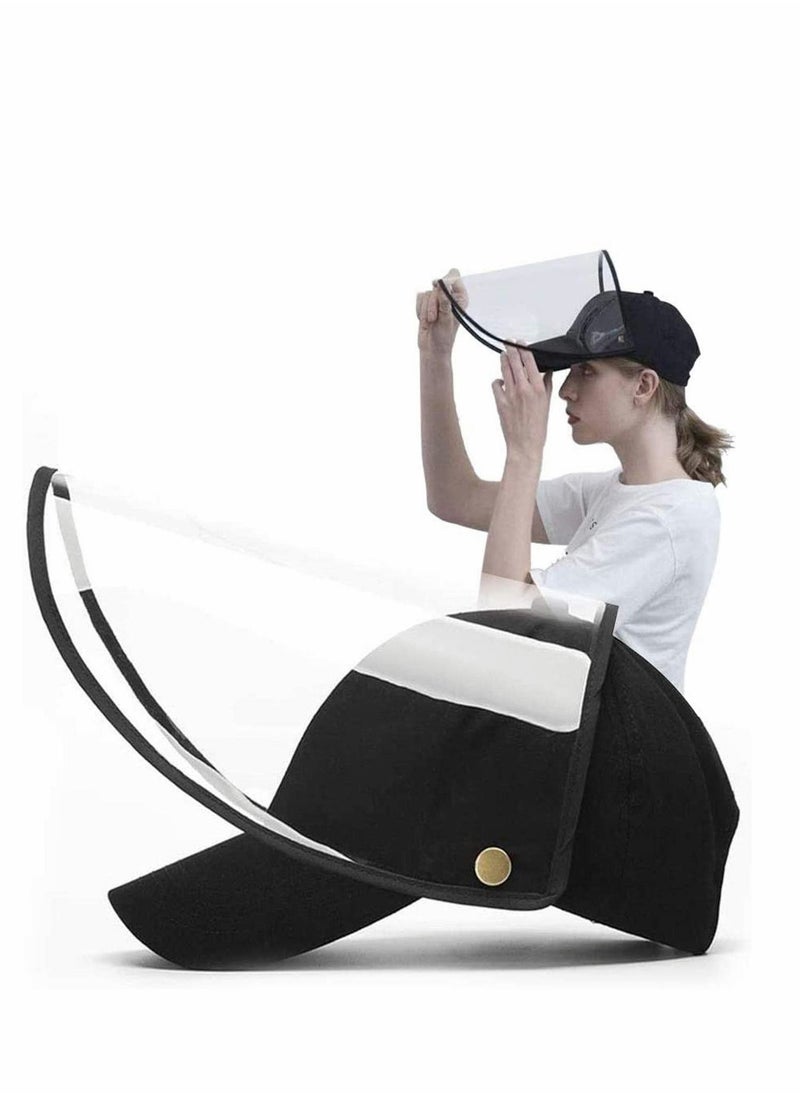 Y&D - Protective Face Shield Hat, Anti-Saliva Anti-Spitting Unisex Baseball Cap Protect Visor Cover, 2 in 1 Removable Bucket Hat Transparent Dustproof Outdoor for Women and Men - Image 1