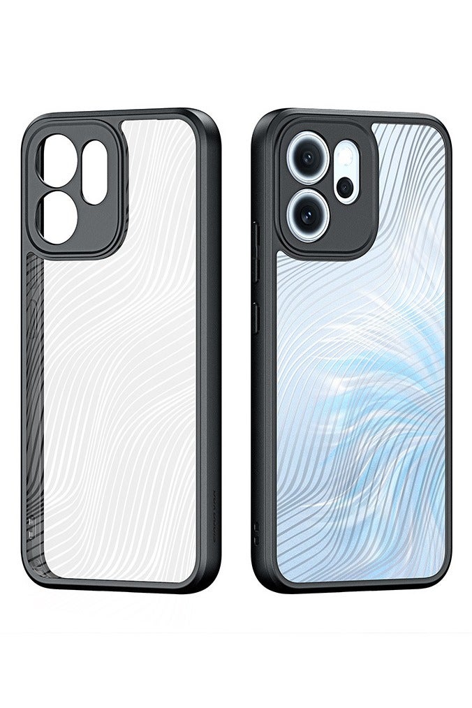 general Case for OPPO Reno14F Case, Anti-Fingerprint Shockproof PC+TPU Case Flowing Lines Matte Frosted Clear Transparent Protective Back Cover for OPPO Reno 14F - Image 1