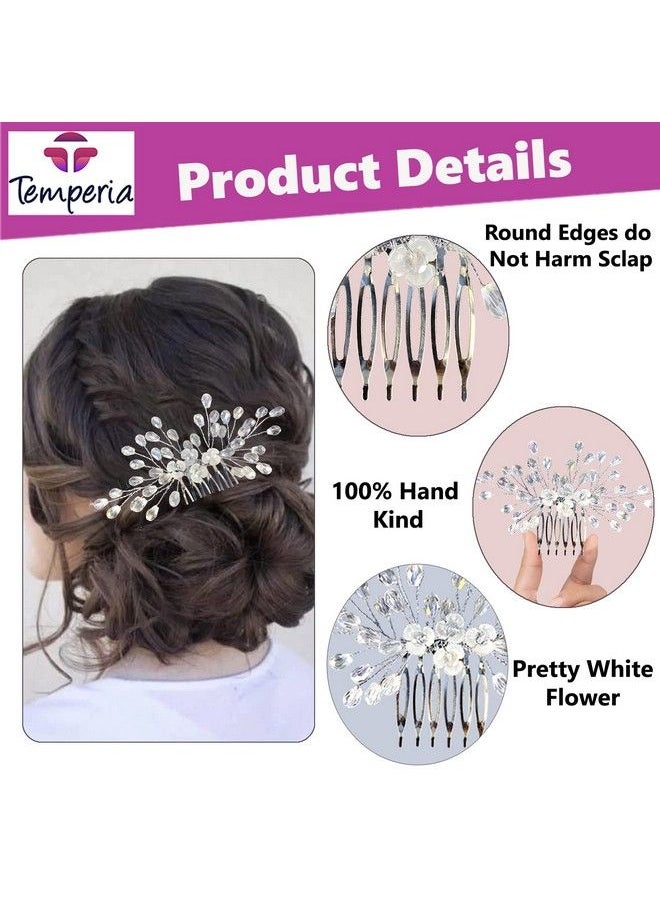 Temperia - Hair Accessories For Women & Girls Stylish Artificial Flowers & Crystal Pearls Bun Juda Bridal Brooch For Hairstyle & Decoration Pins & Clips For Style Of Bride Wedding & Party (Dn108) - Image 1
