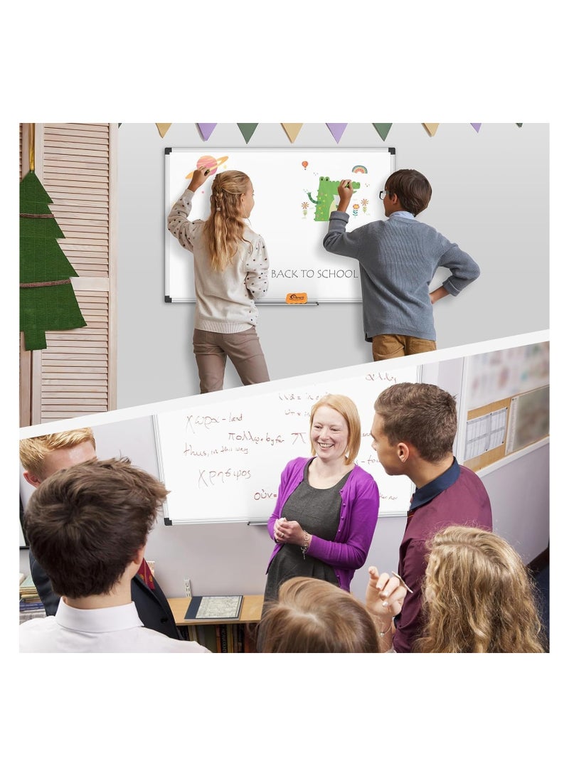 Double-Sided Magnetic Whiteboard, Dry Erase Whiteboard with Aluminum Frame, Wall-Mounted White boards Writing Boards for Office Teaching Training or Home Office School Notice Board  - Image 2