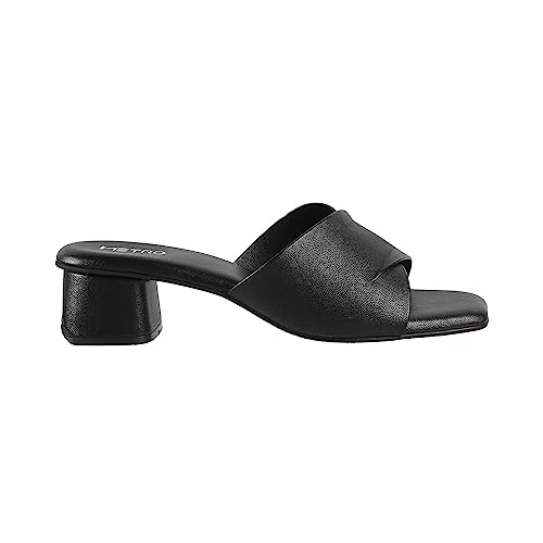 Metro Women's Black Faux Leather Formal Block Heel Fashion Sandals UK/8 EU/41 (40-144) - Image 3