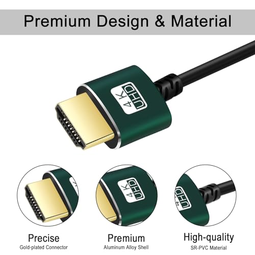 Thsucords Slim HDMI Cables 1.6FT, Ultra Soft & Thin HDMI to HDMI Cord, Extreme Flexible & Skinny HDMI Wire Supports High Speed 4K@60Hz 18gbps 2160p 1080p - Image 3