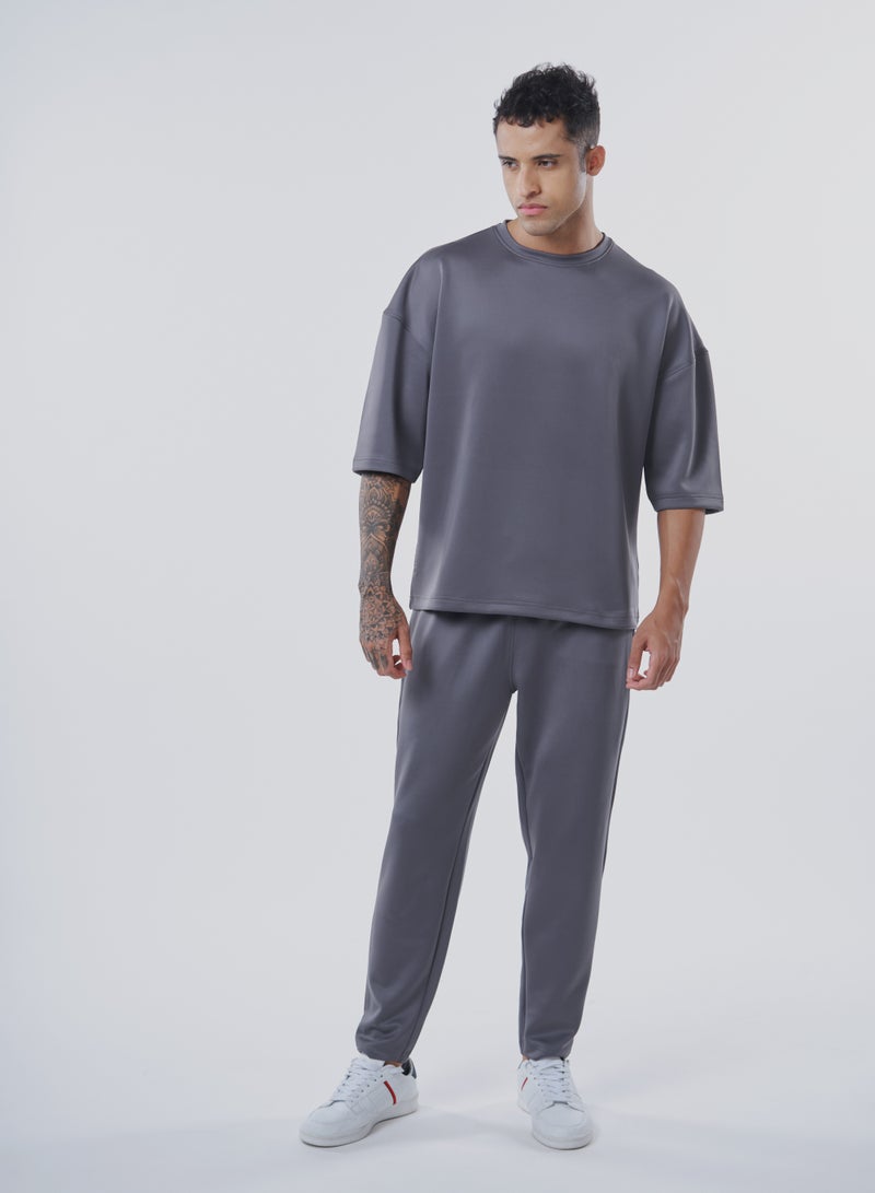 جينرلس تيشيرت رجالي كبير الحجم باللون الرمادي الإسباني - Image 3