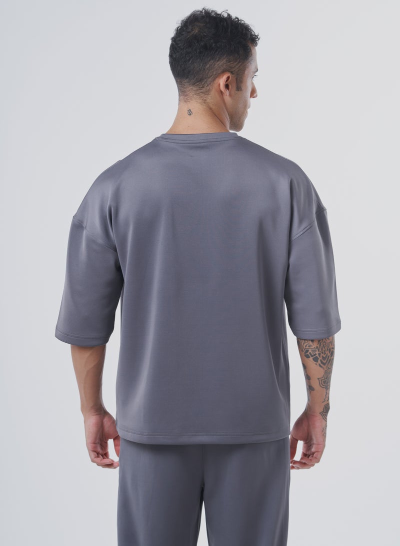 جينرلس تيشيرت رجالي كبير الحجم باللون الرمادي الإسباني - Image 4