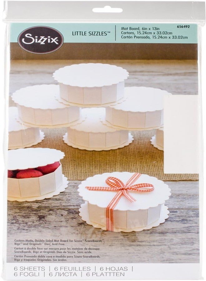 Sizzix Surfacez - Little Sizzles Mat Board 656492, White, 6 Sheets, One Size - Image 1