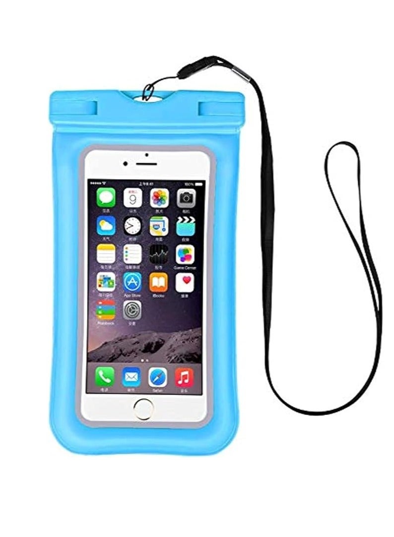 رولستيمي غطاء حماية مقاوم للماء لهاتف أبل آيفون مقاس يصل إلى 6 بوصات أزرق/شفاف