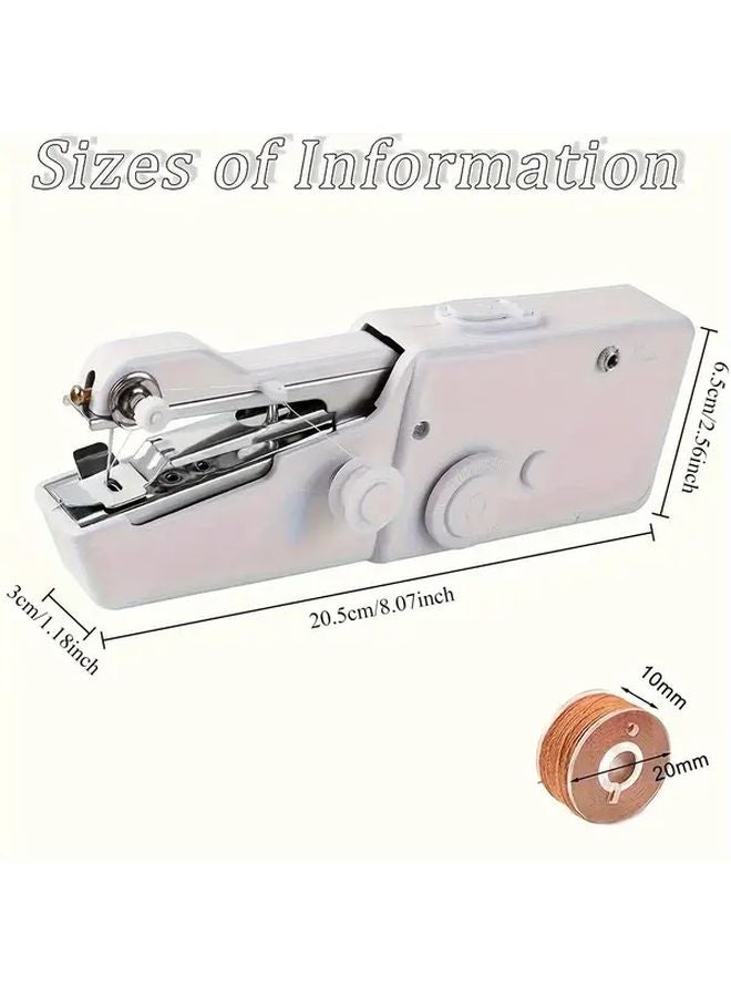 Portable Handheld Sewing Machine Pearl White Automatic Needle Threader Compact For Travel - Image 5