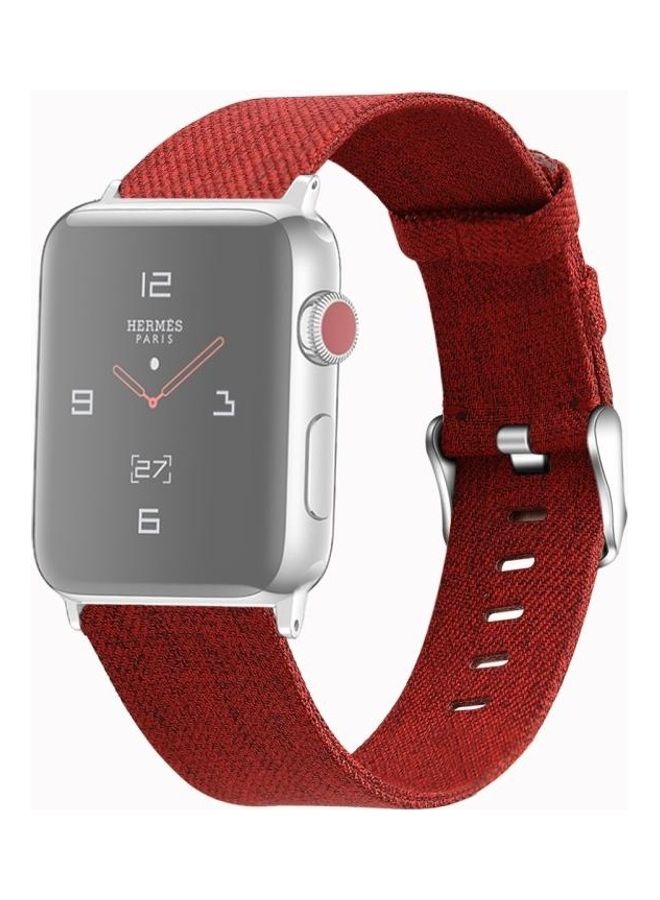 NIBEMINENT Ethnic Replacement Watchband For Apple Watch Series 1/2/3/4/5/6/7/SE 38/40/41mm Red - Image 1