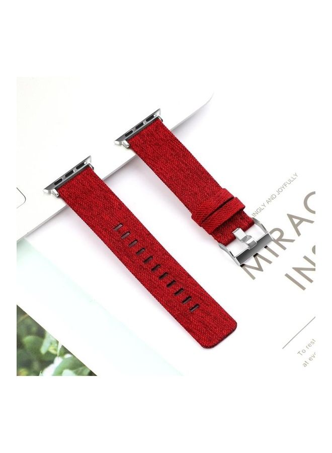 NIBEMINENT Ethnic Replacement Watchband For Apple Watch Series 1/2/3/4/5/6/7/SE 38/40/41mm Red - Image 2