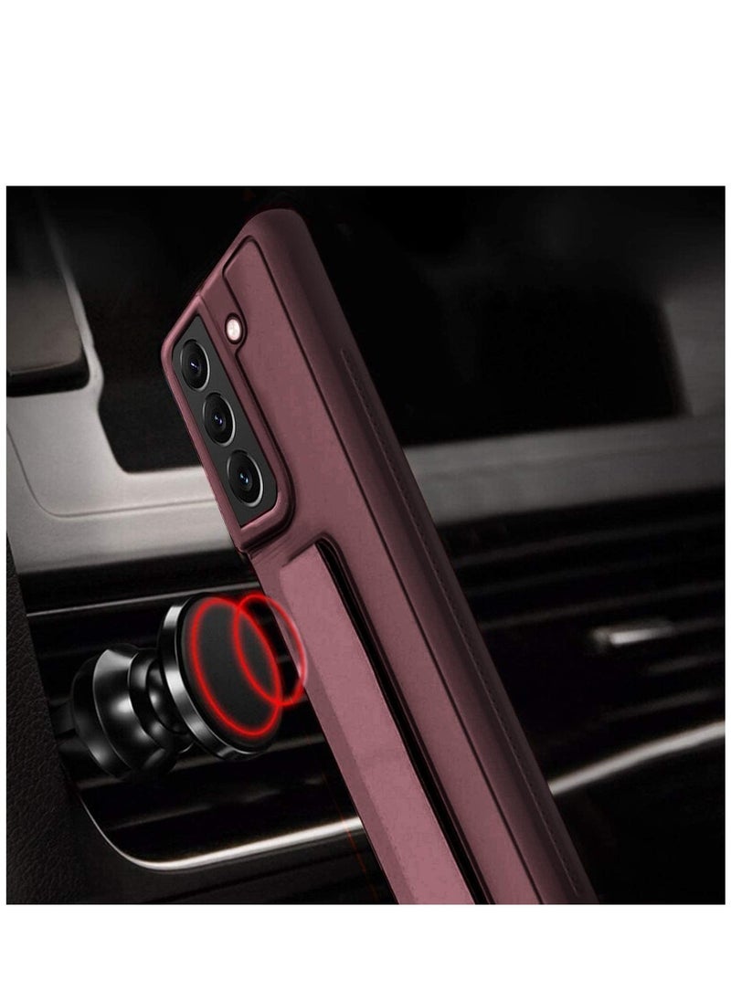 Raxoom Samsung Galaxy S24 PLUS Case Cover Magnetic Car Mount Kickstand & Holder, Premium Silicone Vertical & Horizontal Hand Strap and Grip with Multi Stand for Samsung Galaxy S24 PLUS - Image 3