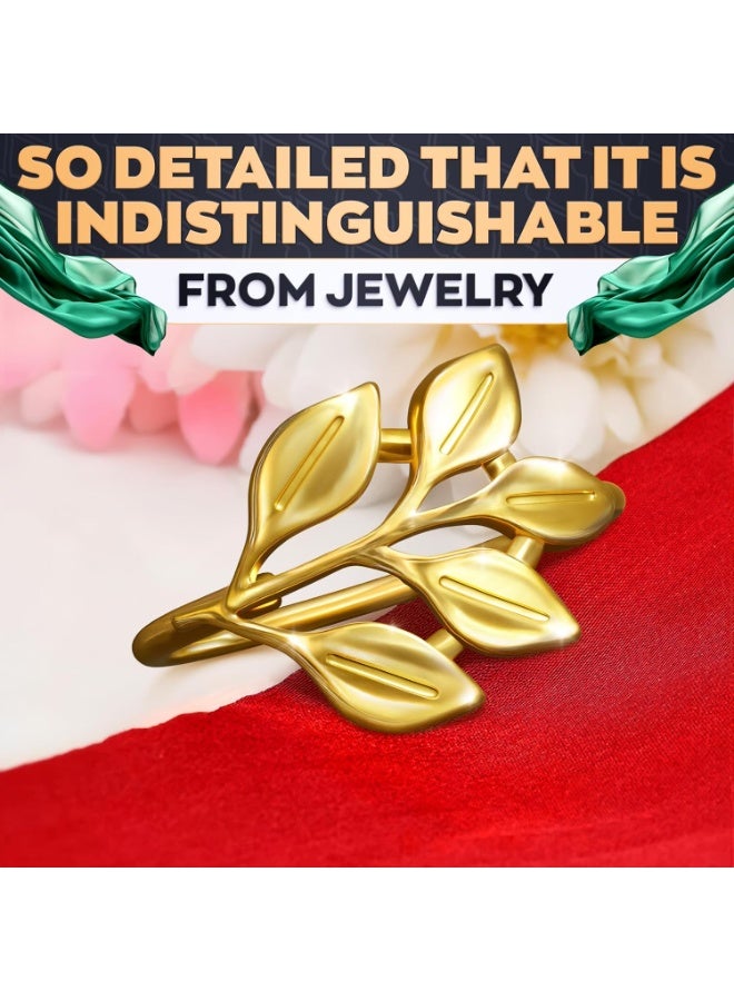 Gold Napkin Rings Set of 12 – Sturdy Metal Napkin Rings, Easy to Clean | Elegant Leaf Design for Table Settings, Holiday Table Decor, Wedding & Festive Dinners, Special Occasions, Grat for Gift Giving - Image 5