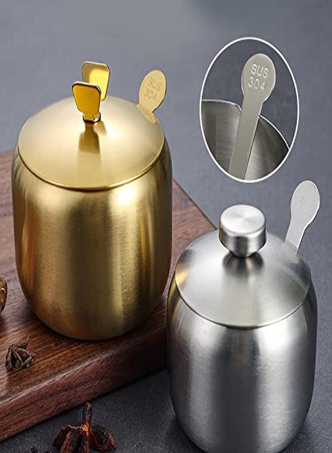 Mozacona Stainless Steel Sugar Bowl Spice Jar Seasoning Pot Storage Jar with Lid Spoon,430ml - Image 5