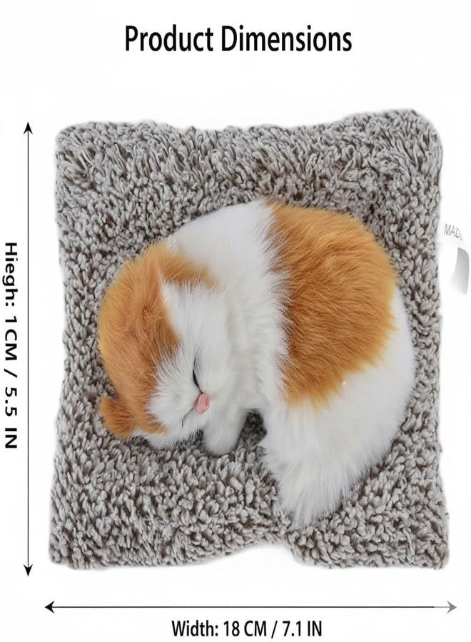 KINJORU Cute Sleeping Cat Plush Toy with Meow Sound, Gift for Kids Car Dashboard Accessories (Multicolor) - Image 2