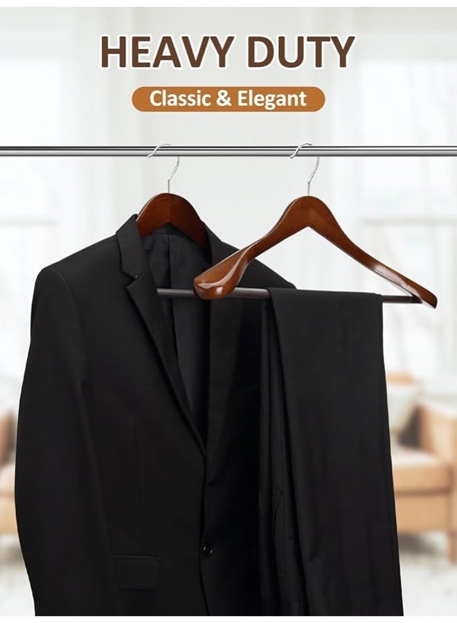 45cm wide wooden hanger set with a wide shoulder - with a 360-degree rotating chrome hook - heavy-duty, non-slip clothes hangers that maintain the shape of the shoulders and can hold up to 10kg. (4) - Image 4