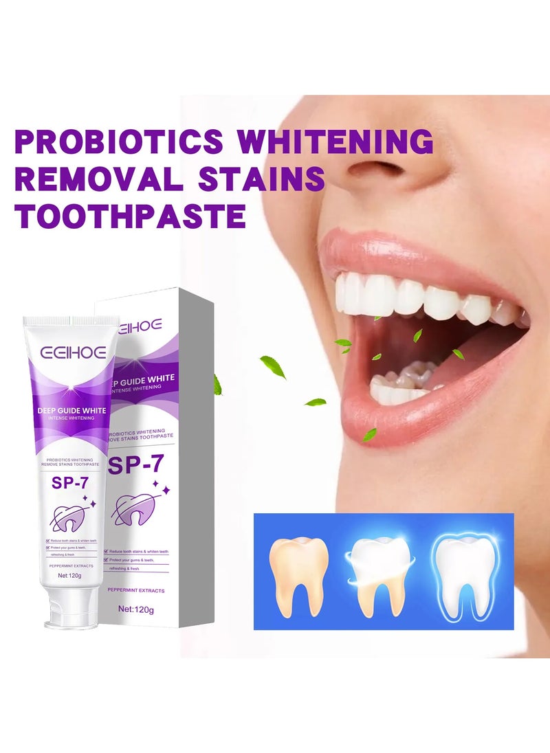 EELHOE - Eelhoe Probiotic Whitening Toothpaste Probiotic Whitening Toothpaste Teeth Whitening Prevents Plaque Toothpaste Fresh Toothpaste Oral Breath Care Removing Whitening Toothpaste Sp-7 Cavity Prevention Teeth Whitening Paste Toothpaste For Bad Breath - Image 1