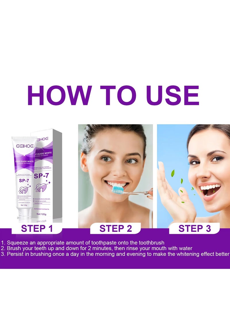 EELHOE - Eelhoe Probiotic Whitening Toothpaste Probiotic Whitening Toothpaste Teeth Whitening Prevents Plaque Toothpaste Fresh Toothpaste Oral Breath Care Removing Whitening Toothpaste Sp-7 Cavity Prevention Teeth Whitening Paste Toothpaste For Bad Breath - Image 1