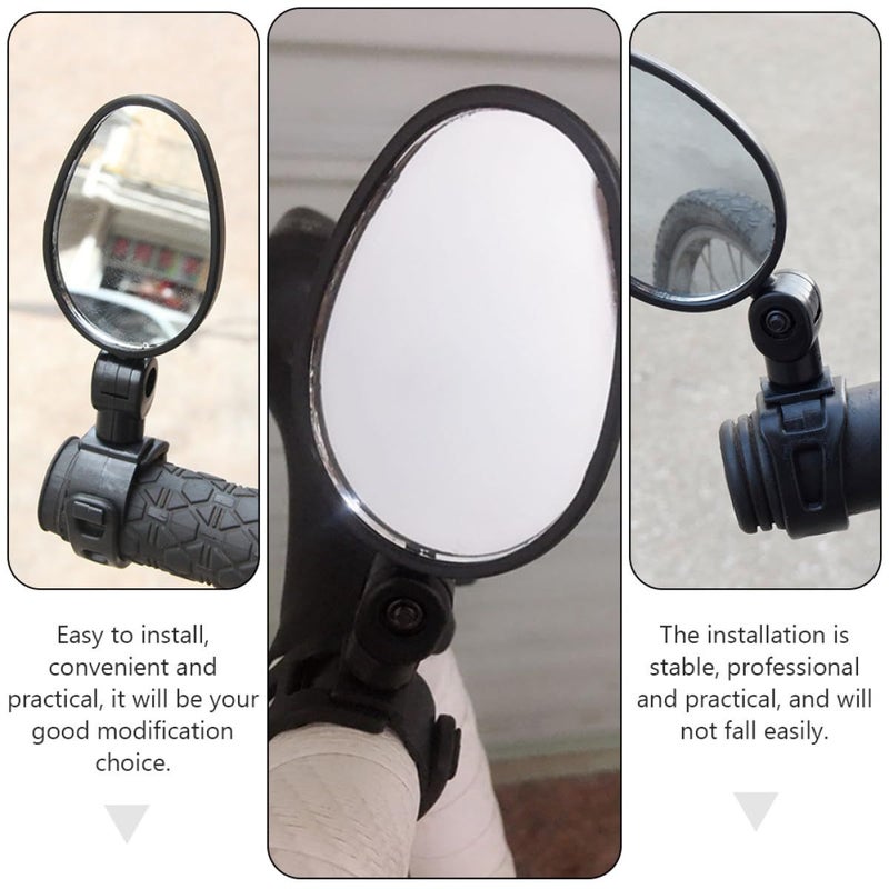 Bicycle Rearview Mirrors 2Pcs HD Convex Lens Handlebar Mirror for Mountain Road Cycling Safety - Image 4