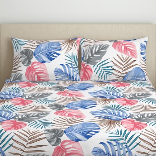 Welspun Microfiber Bedsheet for Double Bed with 2 Pillow Cover | Skin Safe & Super Soft Queen Size Bed Sheet | (87 X 94 Inch) - Floral Pink | Dazzel - Image 4