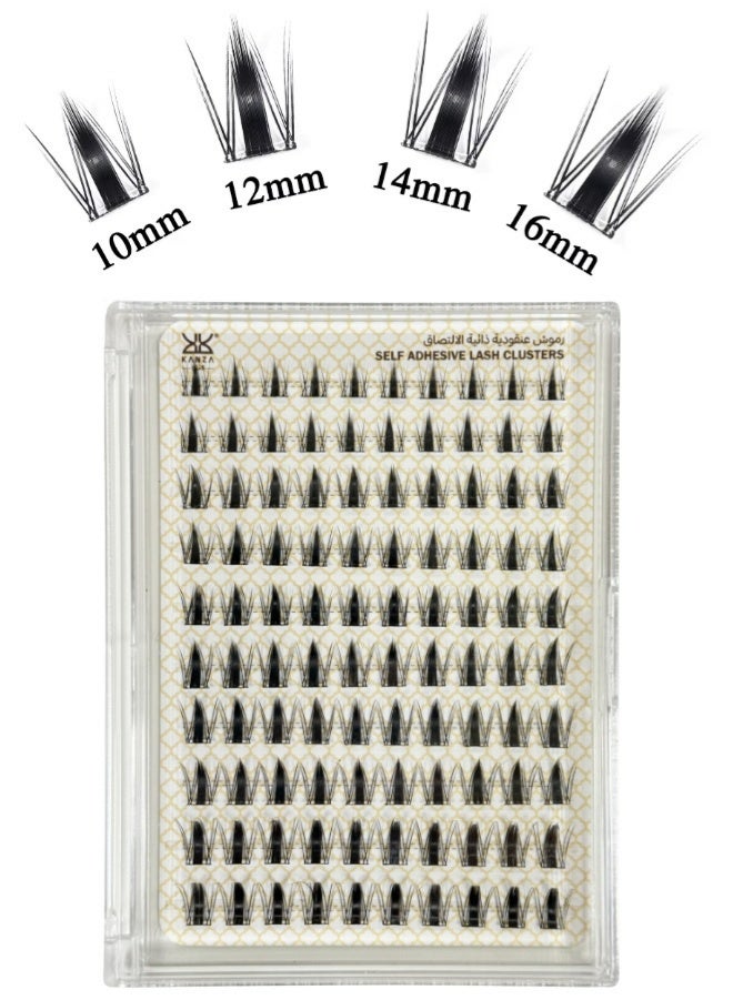 Kanza Pre Bond Type Lashes Kit with Tweezers Self Adhesive Eyelashes Eyelash Clusters Kit Autumn Maple Leaves Style Anime Eyelashes,Korean Style,Thin Black,Natural,Dynamic,Curly Wispy Lashes Cluster Kit Press on DIY Lash Extension Eye Makeup Kit Falselashes Lashes No Glue Needed 100Pcs - Image 2