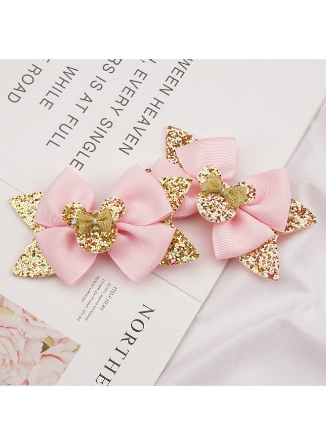 Qearl 8 Pcs Mouse Ears Bow Clips for Girls, Polka Dot Red Bows Theme Park Costume Party Decoration for Toddlers Girls in Pairs - Image 5