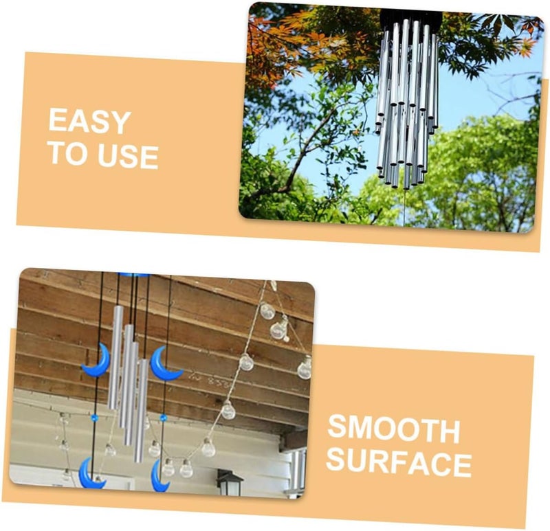 DOITOOL 12Pcs Sturdy Hanging Wind Chime Tubes DIY Decorative Metal Tubes for Wind Chime Replacement Assorted Lengths for Home Garden and Craft Enthusiasts - Image 2