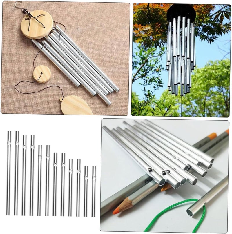 DOITOOL 12Pcs Sturdy Hanging Wind Chime Tubes DIY Decorative Metal Tubes for Wind Chime Replacement Assorted Lengths for Home Garden and Craft Enthusiasts - Image 3