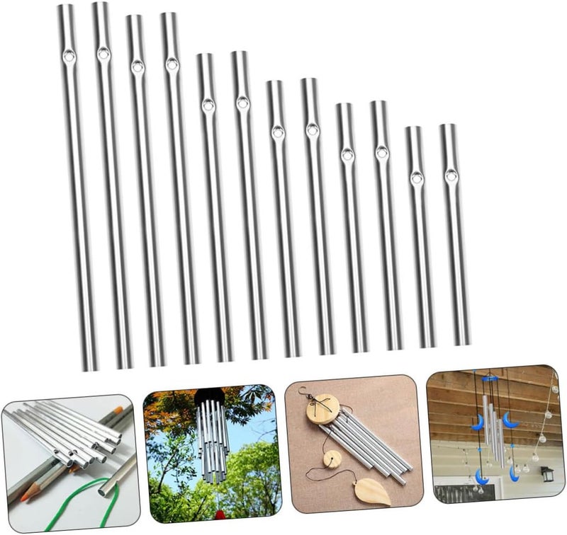 DOITOOL 12Pcs Sturdy Hanging Wind Chime Tubes DIY Decorative Metal Tubes for Wind Chime Replacement Assorted Lengths for Home Garden and Craft Enthusiasts - Image 5