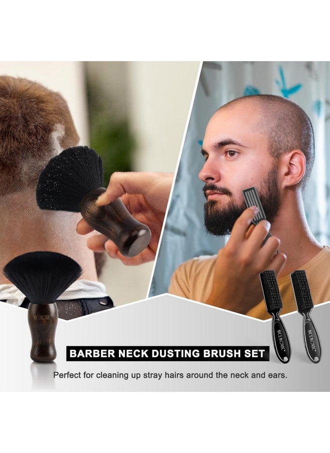 NICEMOVIC NICEMOVIC 3 IN 1 Barber Neck Duster Brush Set, Professional Barber Accessories Cleaning Supplies, Duster Nylon Brush Hair Cutting Styling Brush Tool (Brown&Black)  - Image 4