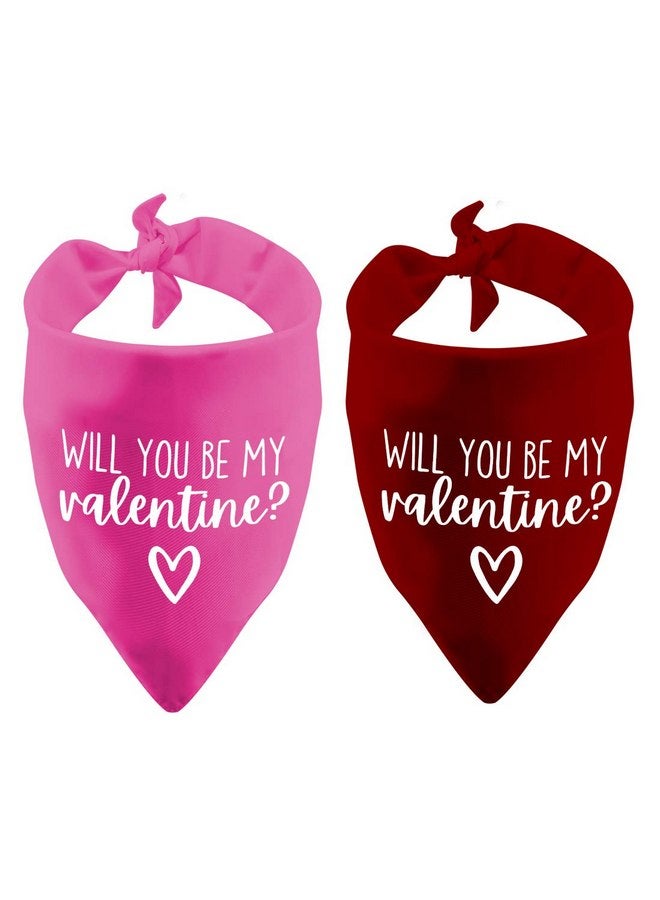 2 Pack Will You Be My Valentine Dog Bandana Valentine's Day Dog Bandana (Be My Valentine 2 Pack) - Image 1