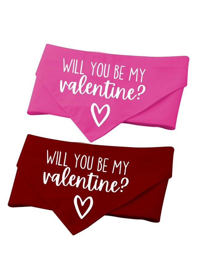 2 Pack Will You Be My Valentine Dog Bandana Valentine's Day Dog Bandana (Be My Valentine 2 Pack) - Image 5