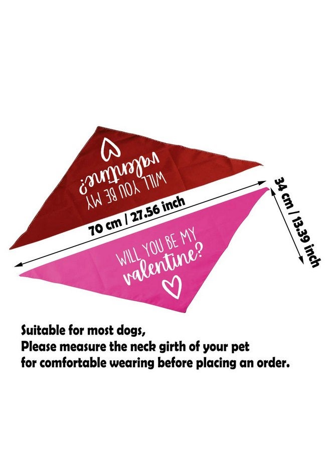 2 Pack Will You Be My Valentine Dog Bandana Valentine's Day Dog Bandana (Be My Valentine 2 Pack) - Image 2