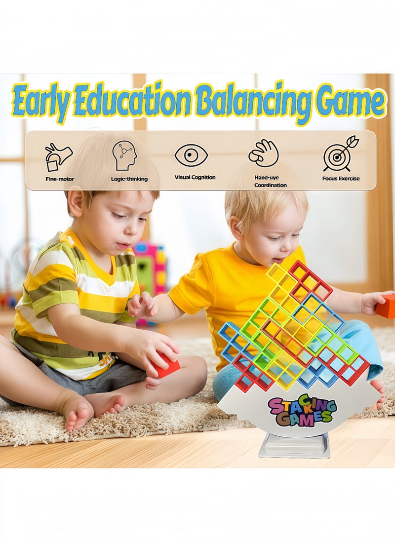 Peachjoy 32 Pcs Tetra Tower Stacking Game, Fun Balance Building Blocks Board Games for Kids Adults Family Party, Toys Gifts for Boys Girls Ages 3-12  - Image 2