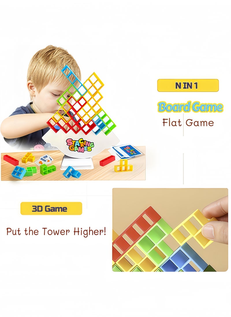 Peachjoy 32 Pcs Tetra Tower Stacking Game, Fun Balance Building Blocks Board Games for Kids Adults Family Party, Toys Gifts for Boys Girls Ages 3-12  - Image 5
