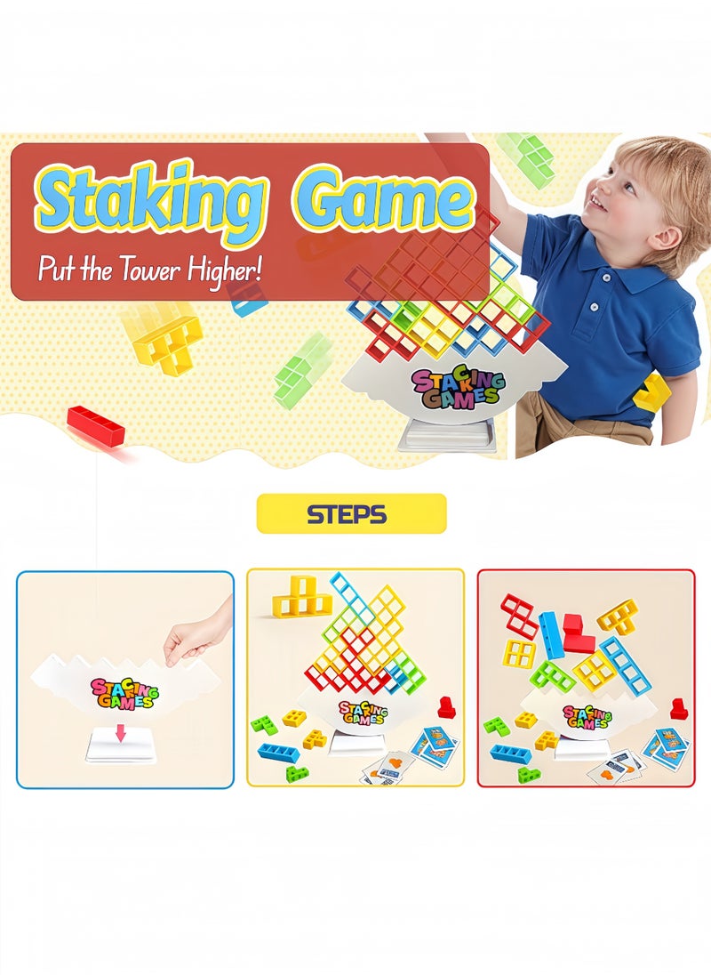 Peachjoy 32 Pcs Tetra Tower Stacking Game, Fun Balance Building Blocks Board Games for Kids Adults Family Party, Toys Gifts for Boys Girls Ages 3-12  - Image 3