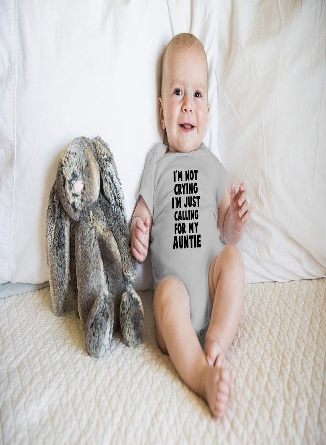 Funnwear I'm Not Crying I'm Just Calling My Auntie - Funny Baby Essentials Bodysuit - Baby Boy Clothes (Newborn, Sports Grey) - Image 3