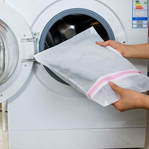 Finex FineX Washable Protective Mesh Net Zippered Wash nylon Laundry Bag for Delicate Clothes Bra Underwear LingerieRectangle 40x 50cm  - Image 1