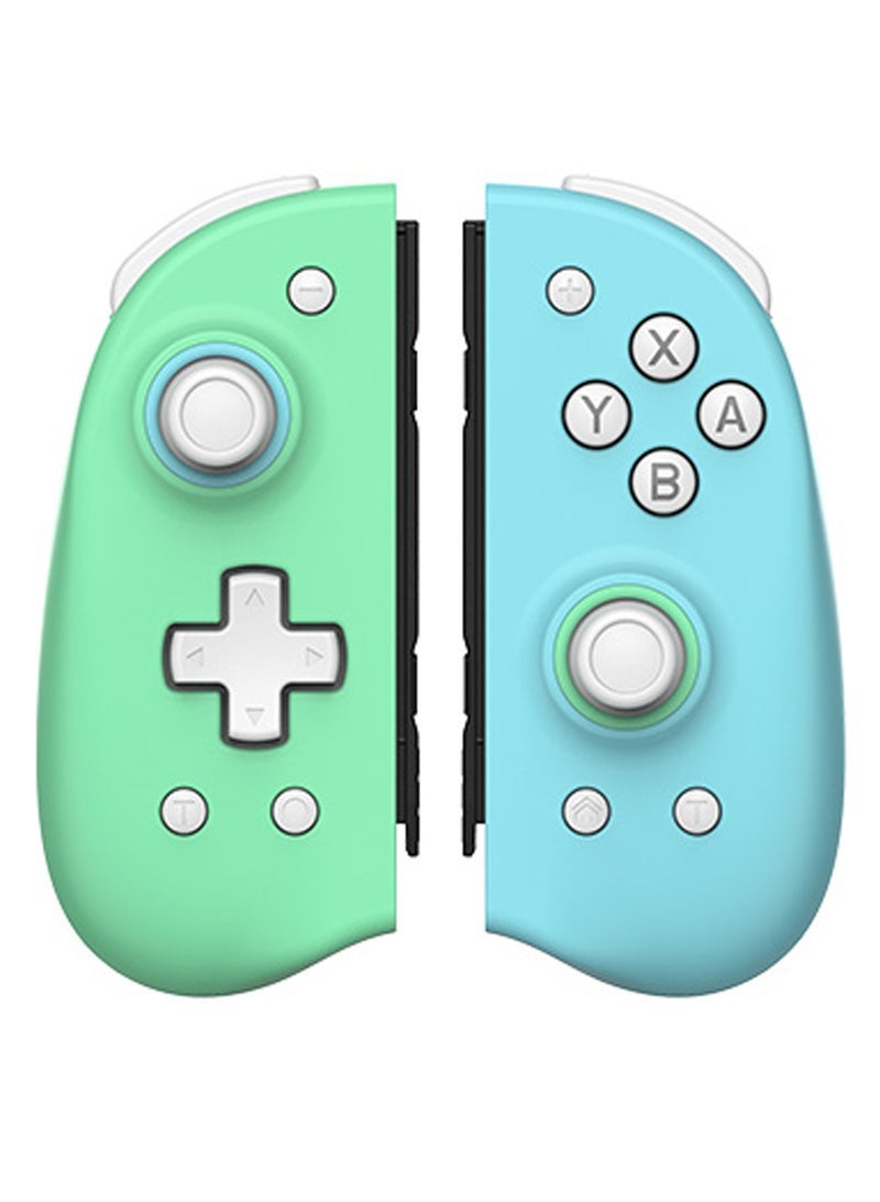 وحدة تحكم Switch Joy-Con JOY-04: برمجة ماكرو، جيروسكوب، اهتزاز مزدوج، وضع توربو، وتصميم مريح (أزرق وأخضر) - Image 1