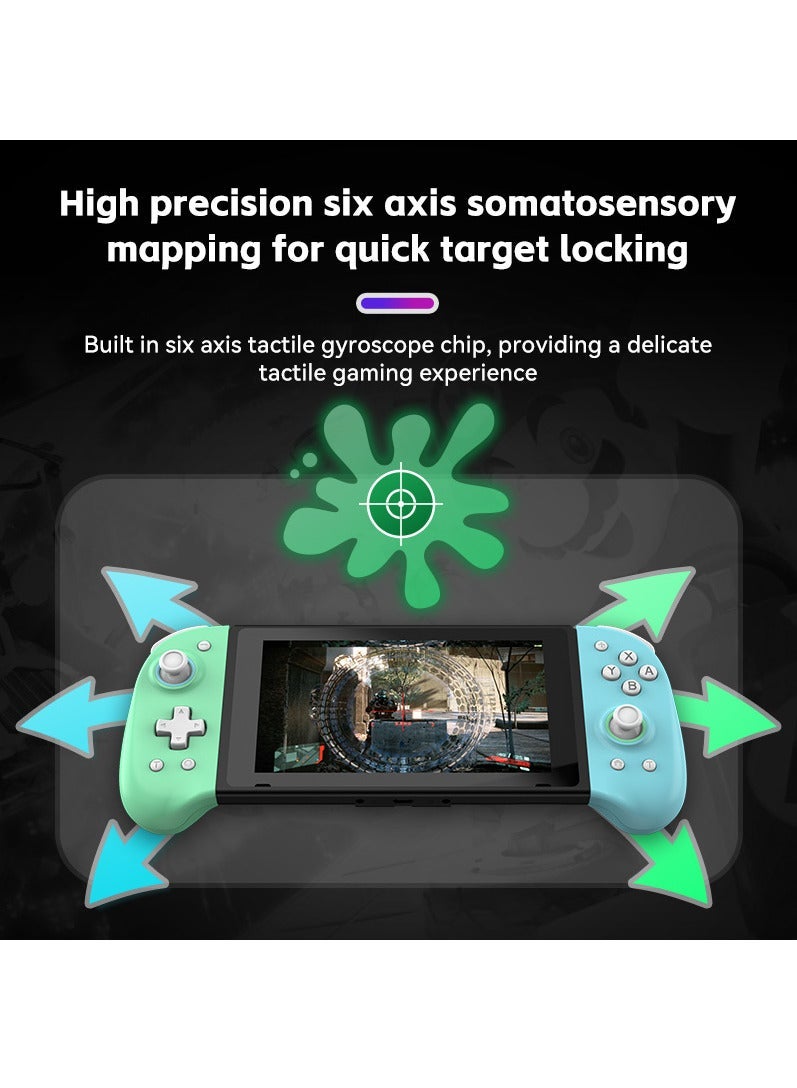 وحدة تحكم Switch Joy-Con JOY-04: برمجة ماكرو، جيروسكوب، اهتزاز مزدوج، وضع توربو، وتصميم مريح (أزرق وأخضر) - Image 5