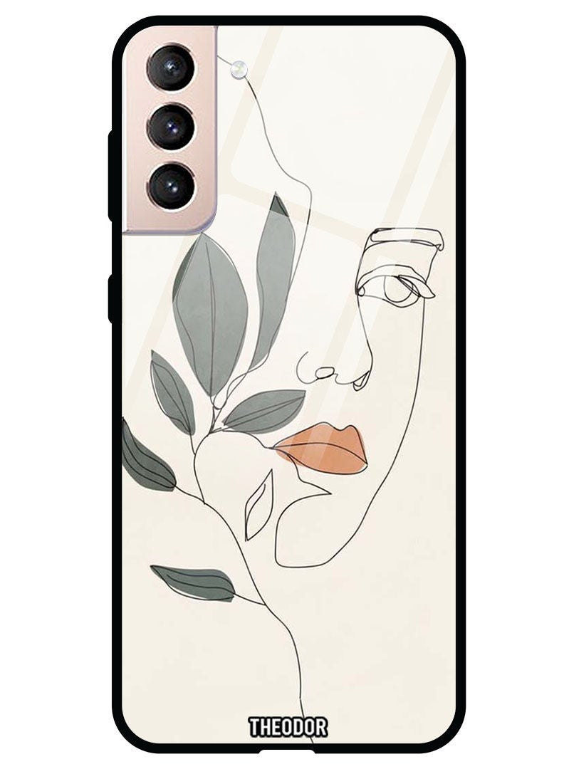 Theodor Protective Tempered Glass Case Cover Samsung Galaxy S21 PLUS  Girl Art - Image 1